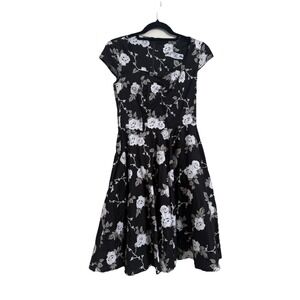 Hell Bunny Dress Womens Small Fit Flare Rose Floral Vintage Pockets Retro Pinup‎